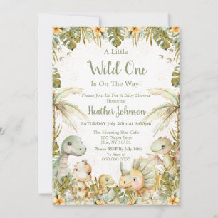 Boho Neutral Dinosaur Baby Shower Invitation