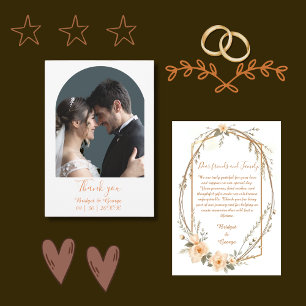 boho neutral earthy rustic accents thank you card
