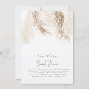 Boho Neutral Ecru Bridal Shower  Invitation