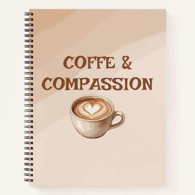 Boho Neutral	Elegant Notebook Journal | coffee (Front)