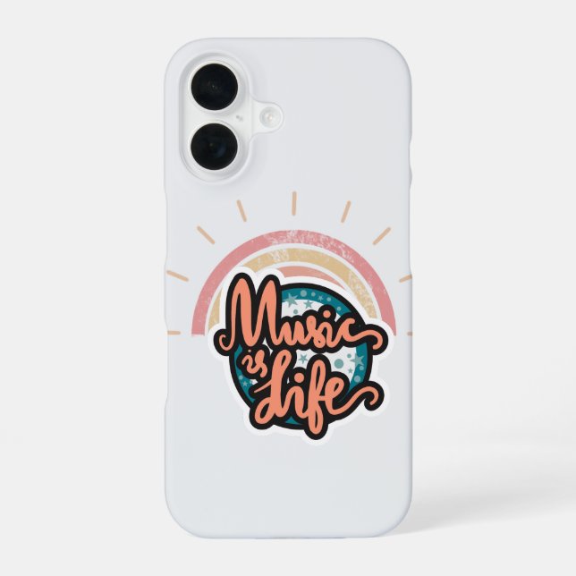 Boho Neutral	Funny Phone Case | music is life  (Back)