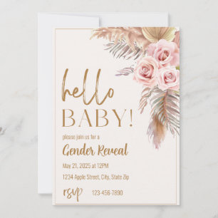 Boho Neutral Gender Reveal Invitation