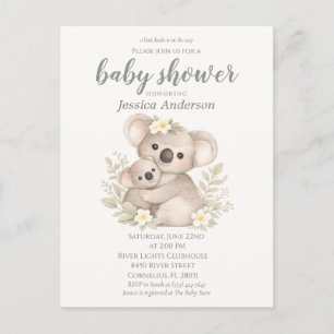 Boho Neutral Koala Baby Shower Postcard