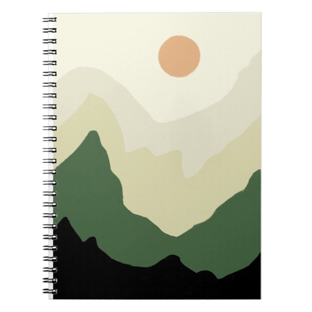 Boho neutral mountains notebook (Front)