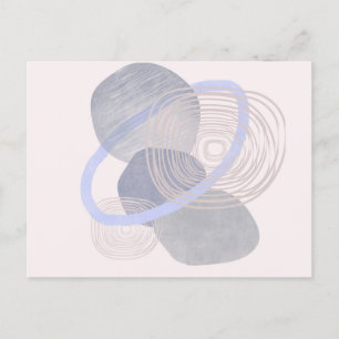 Boho Neutral Organic Shapes Art Post Card