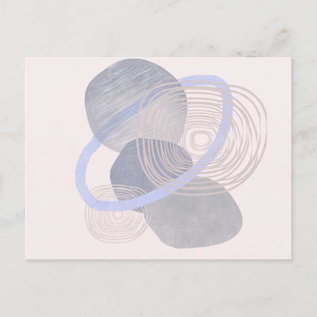 Boho Neutral Organic Shapes Art Post Card (Front)