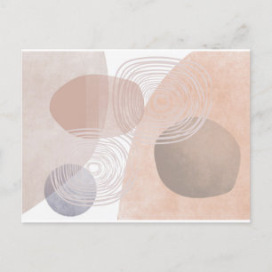 Boho Neutral Organic Shapes Art Post Card