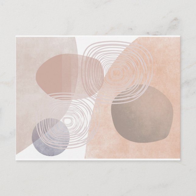 Boho Neutral Organic Shapes Art Post Card (Front)