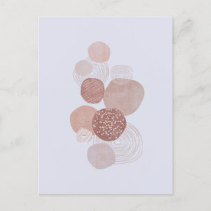 Boho Neutral Organic Shapes Art Post Card