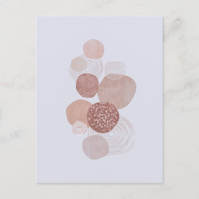 Boho Neutral Organic Shapes Art Post Card (Front)