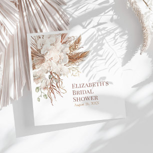 Boho Neutral Pampas Grass Bridal Shower Napkins