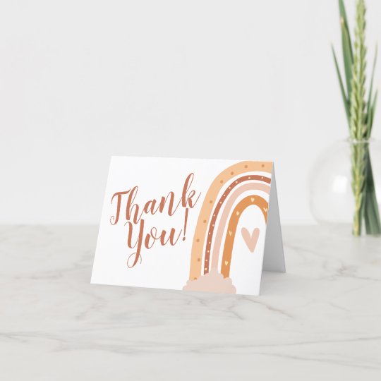 Boho Neutral Rainbow Thank You Cards | Zazzle.co.uk