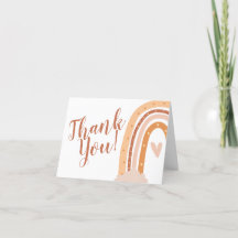 Boho Neutral Rainbow Thank You Cards