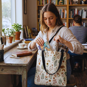 Boho Neutral Rainbow Tote Bag