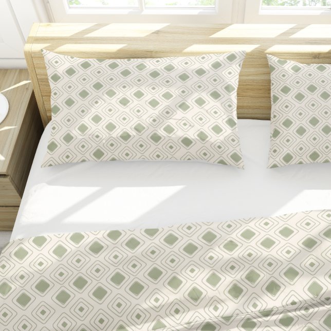 Boho Neutral Sage Tribal Geometric Aztec Pattern Pillowcase (Boho Neutral Sage Tribal Geometric Aztec Pattern Pillow Case)