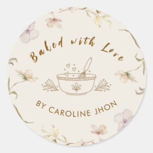 Boho Neutral Vintage Baking Sticker cookie squad
