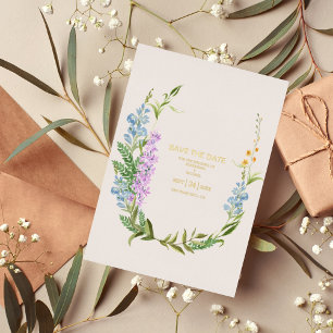 Boho Neutral Watercolor Wildflower Wedding