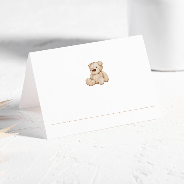 Boho Neutral Wood Block Letters  Place Card (Creator Uploaded)