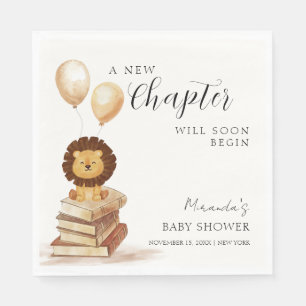 Boho New Chapter Wild Lion Balloon Baby Shower Napkin