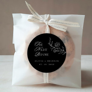 Boho Night Before Rehearsal Dinner Black Wedding Classic Round Sticker