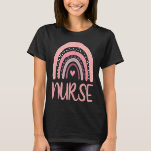 Boho Nurse Cute Pink Rainbow nurse day CMA Love Nu T-Shirt