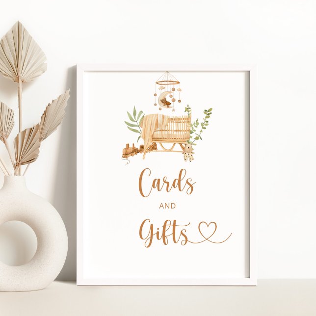 Boho nursery bear mobile Cards and gifts Poster (Creator Uploaded)