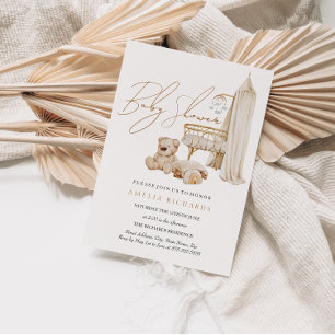 Boho Nursery Blue Baby Shower Invitation