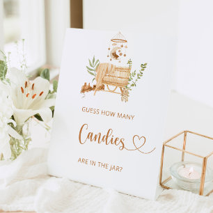 Boho nursery Guess how many candies Pedestal Sign