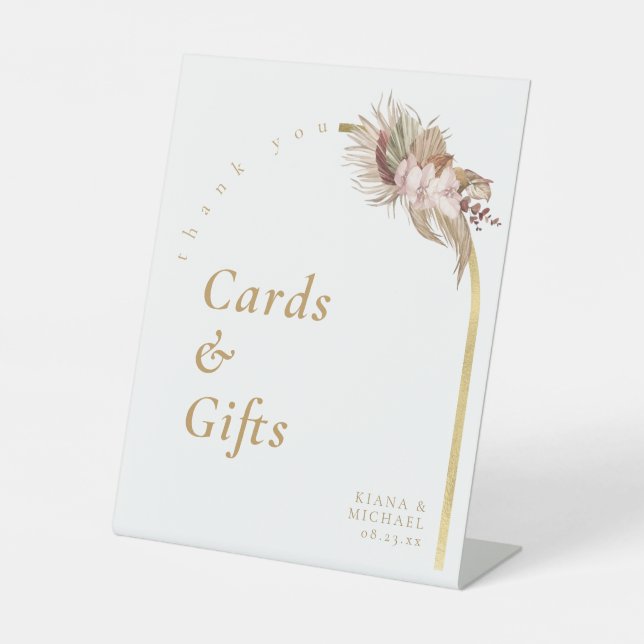 Boho Oasis Bouquet Arch Cards Gifts White ID959 Pedestal Sign (Front)