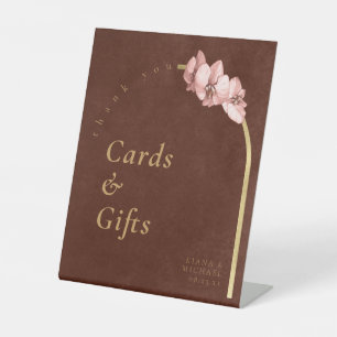 Boho Oasis Orchid Arch Wedding Cards Gifts ID959 Pedestal Sign