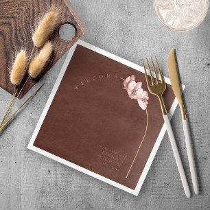 Boho Oasis Orchid Arch Wedding Welcome ID959 Napkin