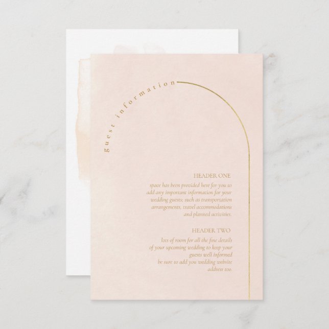 Boho Oasis Wedding Details Blush ID959 Enclosure Card (Front/Back)