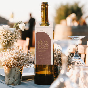 Boho Oasis Wedding Drink Drunk Dance ID959 Bottle Tag