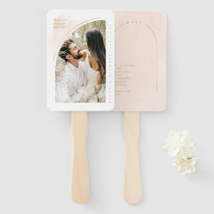 Boho Oasis Wedding Photo Program Blush ID959 Hand Fan