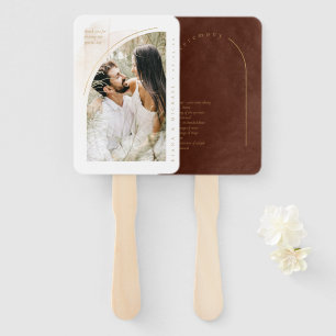 Boho Oasis Wedding Photo Program Umber ID959 Hand Fan