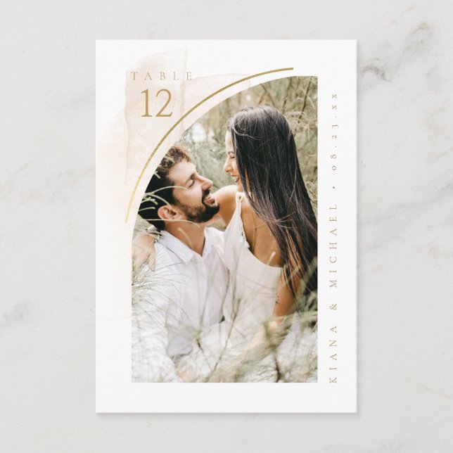 Boho Oasis Wedding Photo Table Number ID959 (Front)