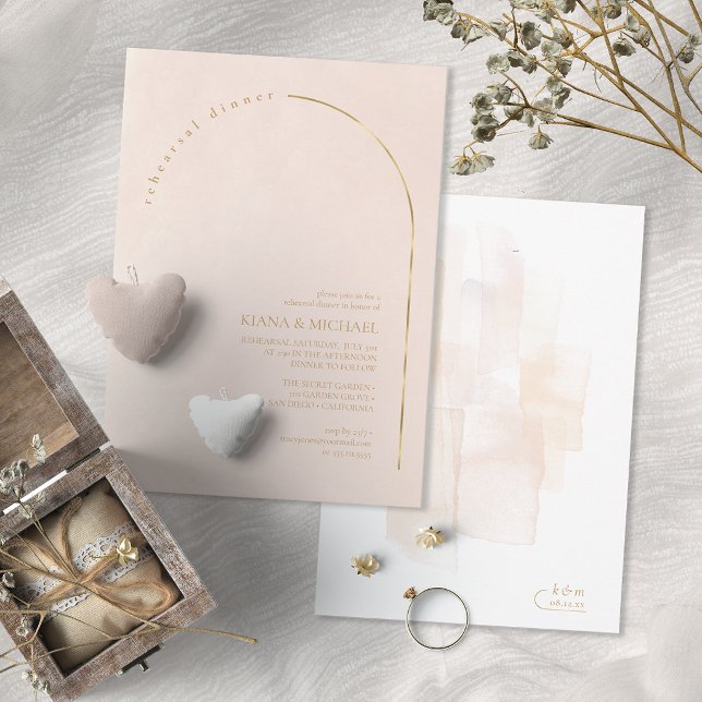 Boho Oasis Wedding Rehearsal Dinner Blush ID959 Invitation (Creator Uploaded)