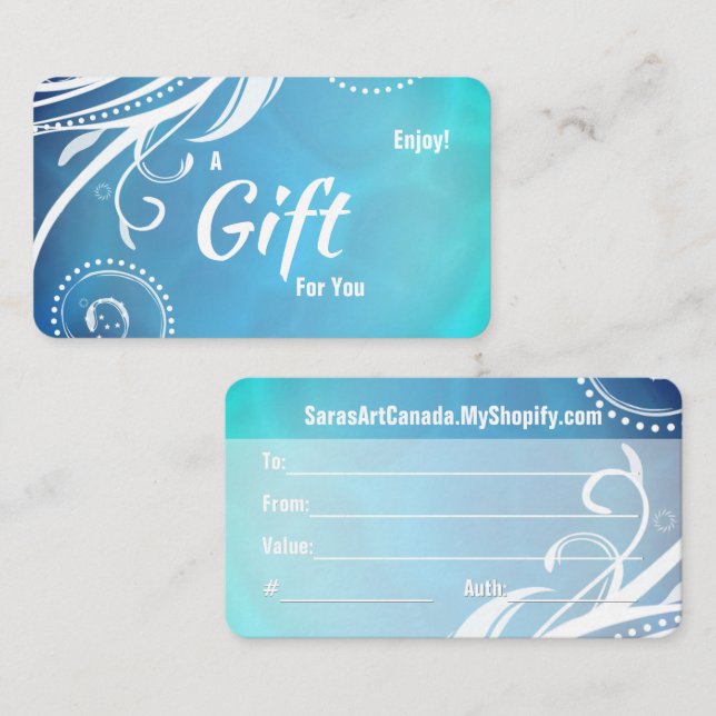 Boho Ocean Salon Spa Gift Card (Front/Back)