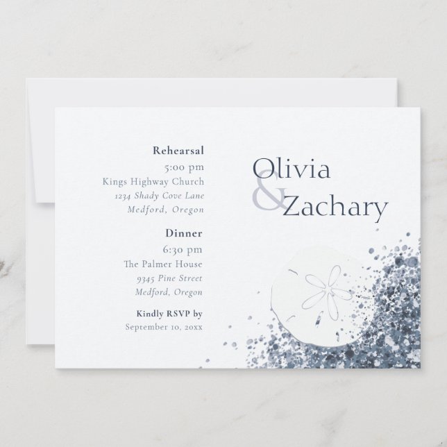 Boho Ocean Sand Rehearsal Dinner Invitation (Front)