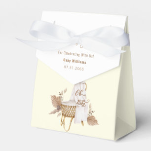 Boho Oh Baby Yellow Bassinet Baby Shower Favour Box