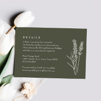Boho Olive Green Wildflower Wedding Details