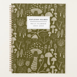 Boho Olive Mushroom Planner