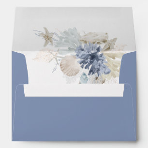 Boho On The Beach Blue Elegant Wedding Envelope