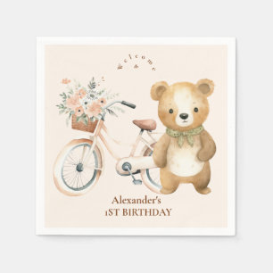 Boho One Happy Camper 1st Birthday Party Napkin