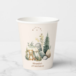 Boho One Happy Camper 1st Birthday Party Paper Cups