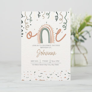 Boho ONEderful Birthday Invitation