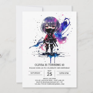 Boho Online Little Ninja Birthday Invitation