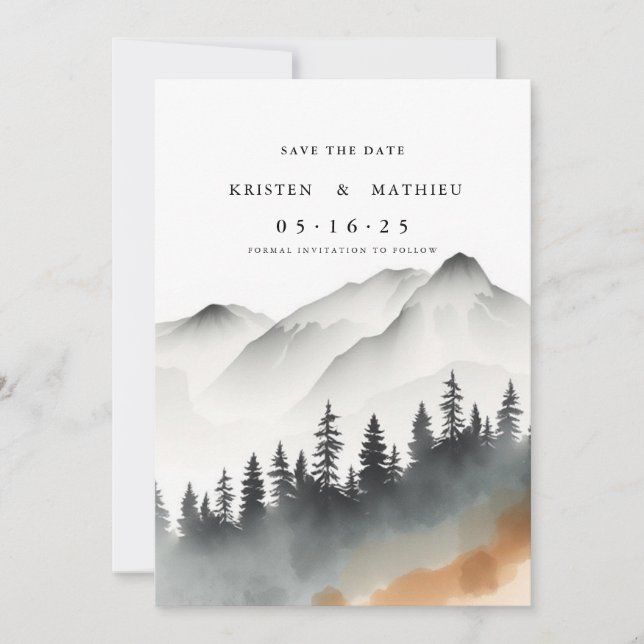  Boho Online Mountain Save The Date (Front)