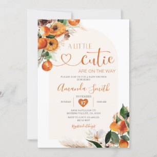 Boho Orange A little cutie is on the way Tropical Invitation