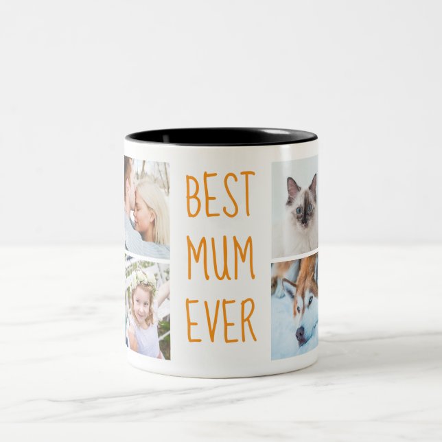 Boho Orange | Best Mom Ever Custom Photo Mug (Center)